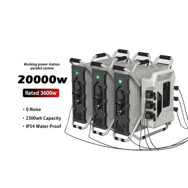20KW Peak Power Supports Parallel Connection Function Rated 3600W Industrial Application Power Station 2300Wh IP54 Protection